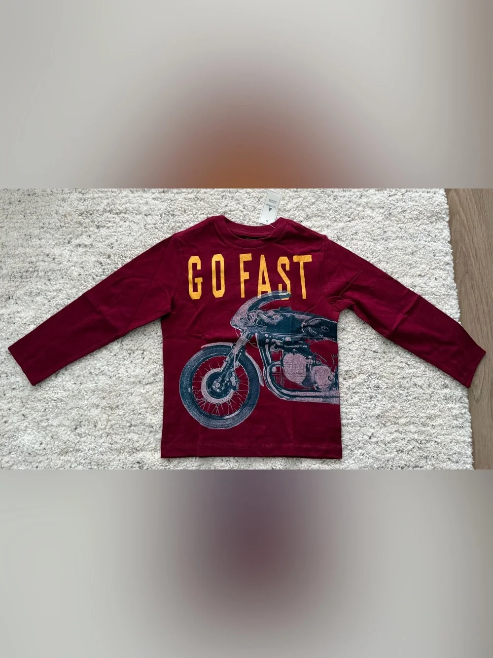 NWT Baby Gap Go Fast Motorcycle Graphic Long Sleeve T-Shirt Toddler 4 Years